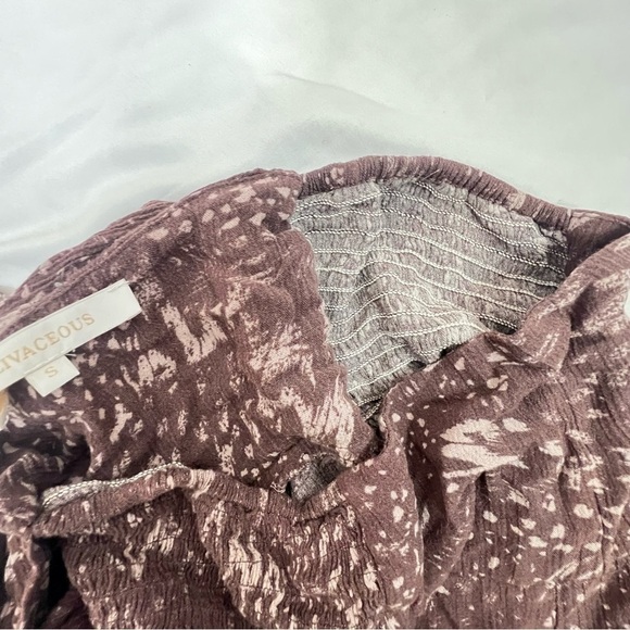 Olivaceous Womens Pants Small Wide Leg Rayon Elastic Waist Pull On Brown Boho - Picture 9 of 12